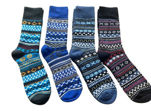 Nordic Winter Boot Socks- Blue Borealis