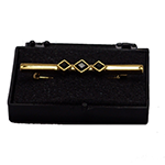Elegance Stock Pin Gold Plated - Jade Black
