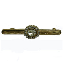 Load image into Gallery viewer, Gold Plated Stock Pin with Clear Moonstone Colour Centre  surrounded with diamontee crystals