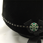 Emerald centre Swarovski Diamante Elastic Hat Band