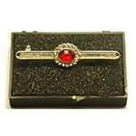 Silver Stock Pin with Ruby Red Colour Centre with diamontee crystal surround stock pin